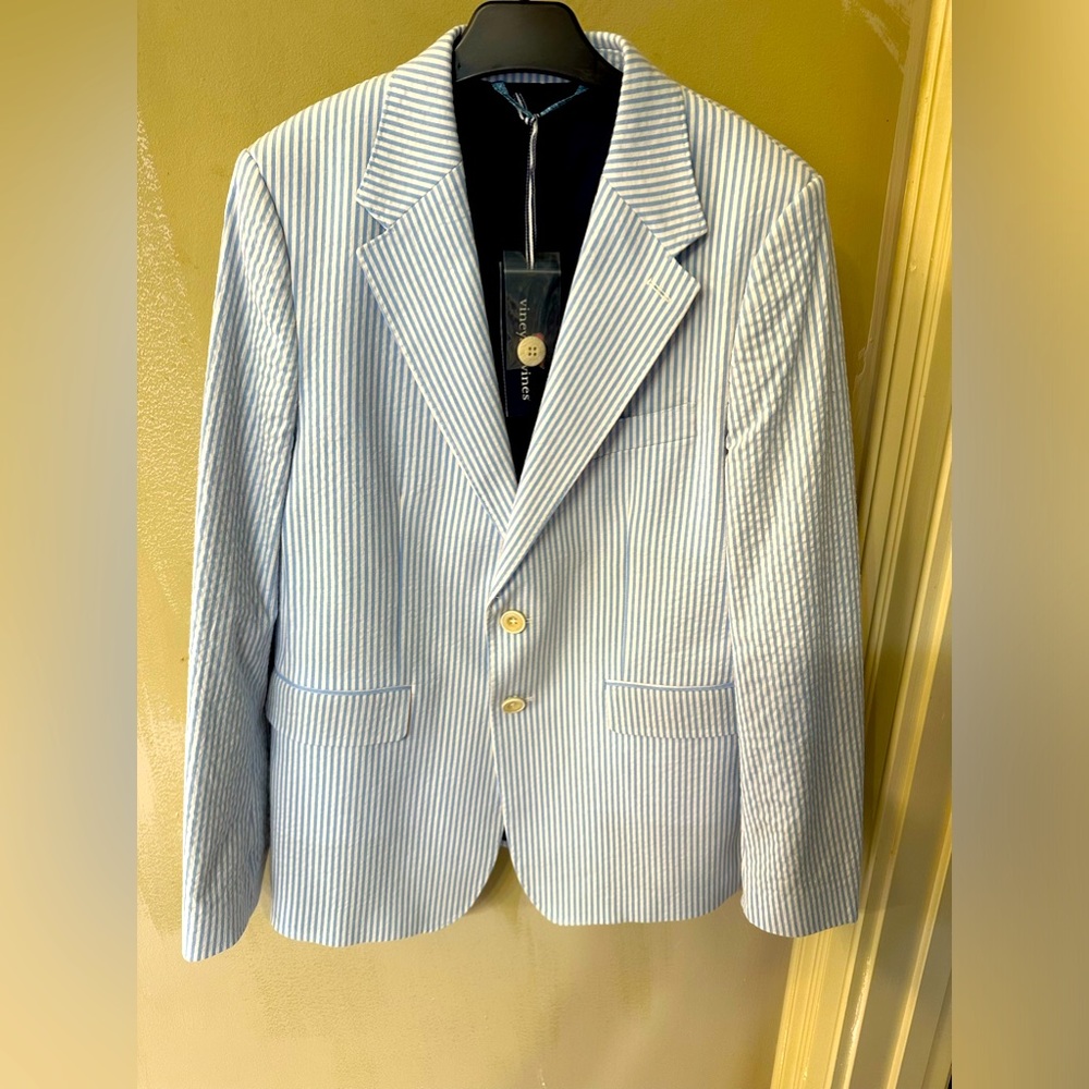 NWT Boys 16 Vineyard Vines Seersucker jacket